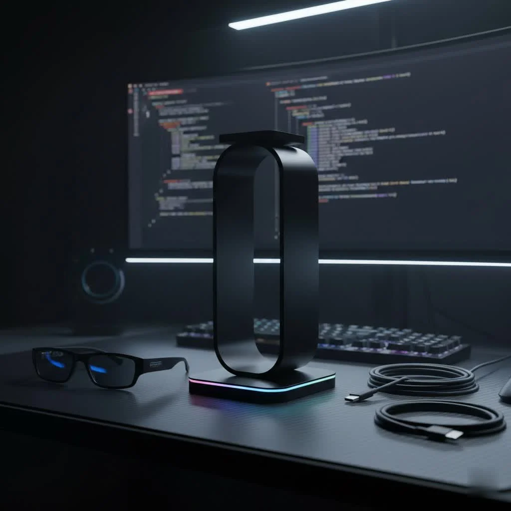 New Bee headphone stand with RGB lighting