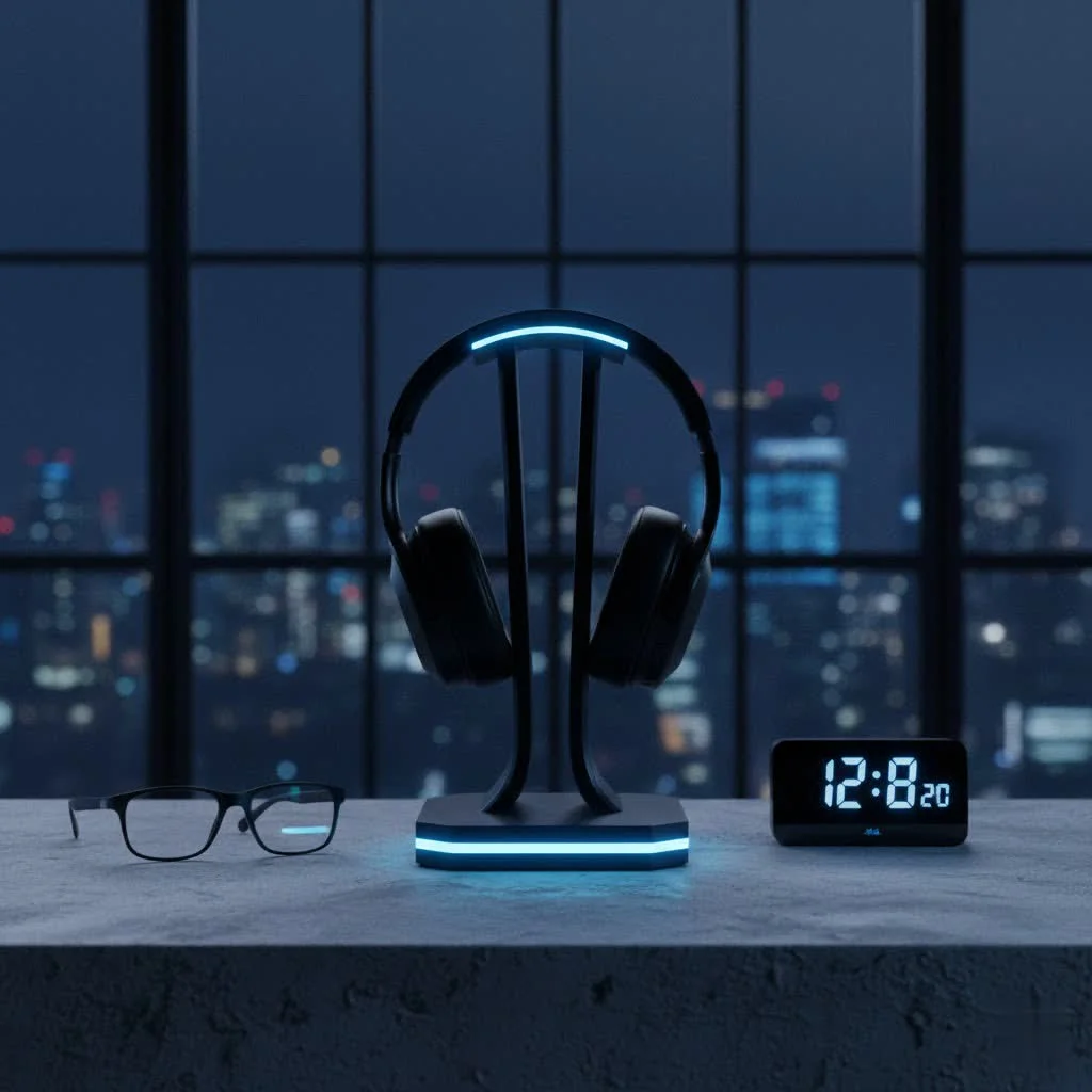 Modern headphone stand with sleek design